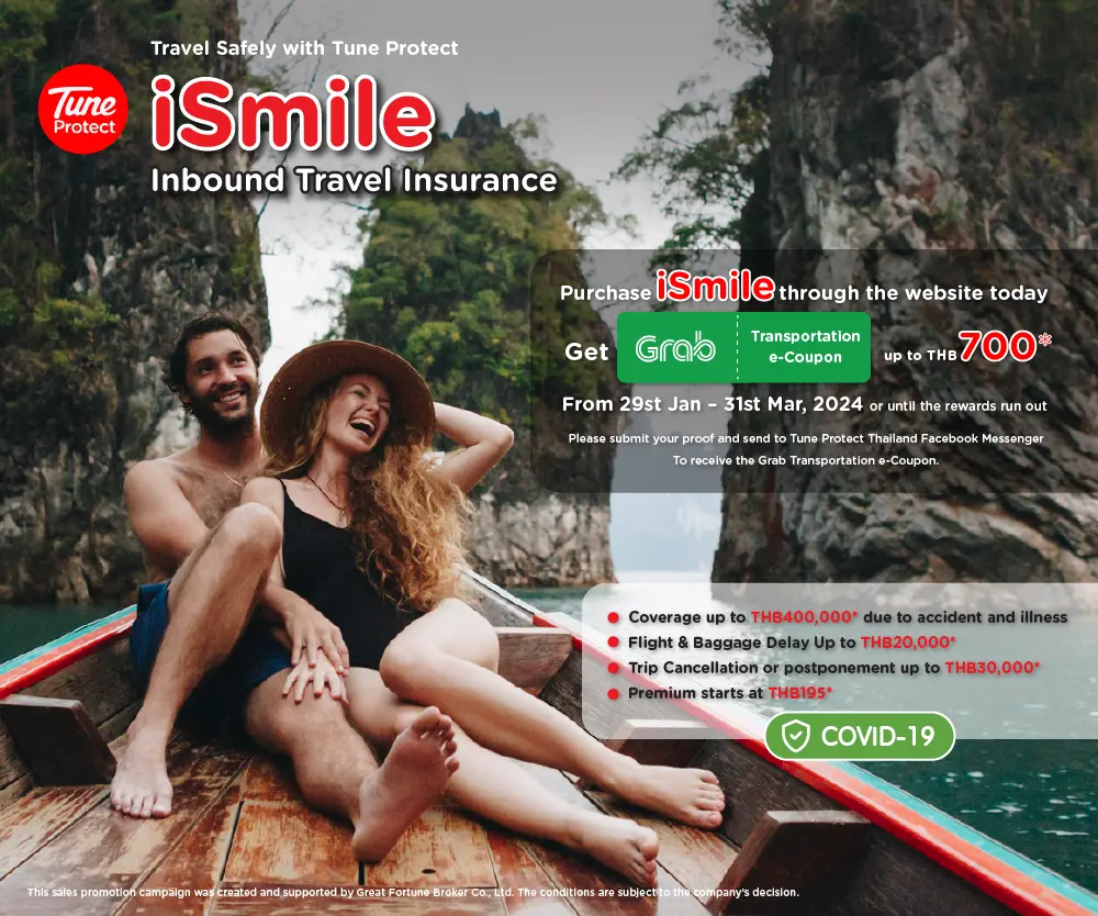 Purchase iSmile today to receive Grab Transportation e-Coupon up to THB700